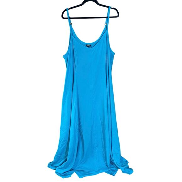 Torrid 2X Maxi Challis Trapeze Dress Bluebird NWT plus size coastal resort - Picture 3 of 9